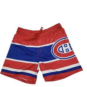 Montreal Canadiens NHL Board Shorts Swim Trunks Men's Large Print Tie Closure